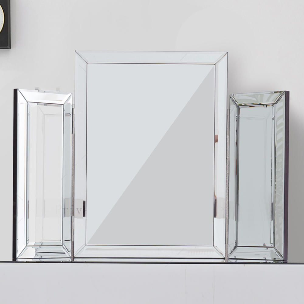 Comfy Living 2 Drawer Dressing Table Set with Mirror Image 4