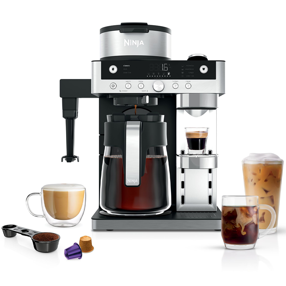 Ninja Prestige Dualbrew Silver and Black Coffee Machine Image 2