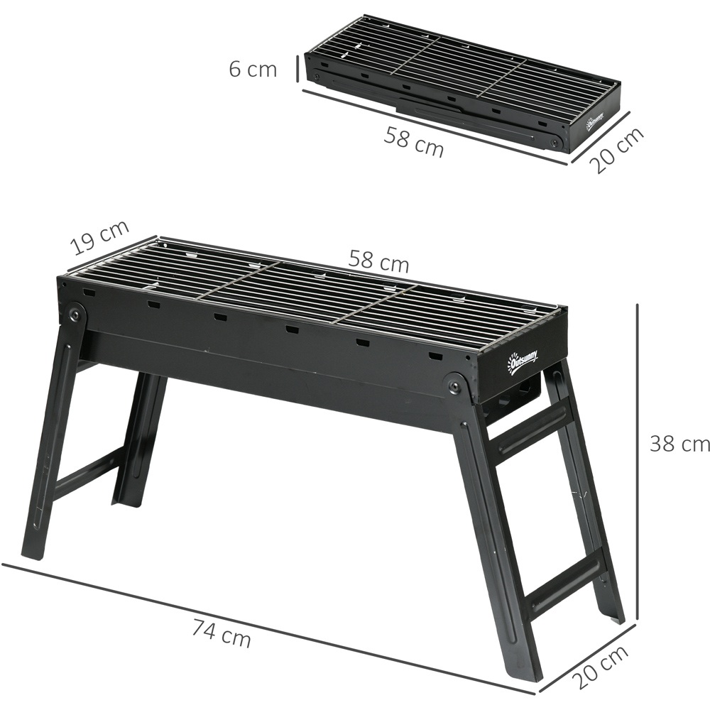Outsunny Black Portable Charcoal Grill with Pull Out Charcoal Basin Image 9