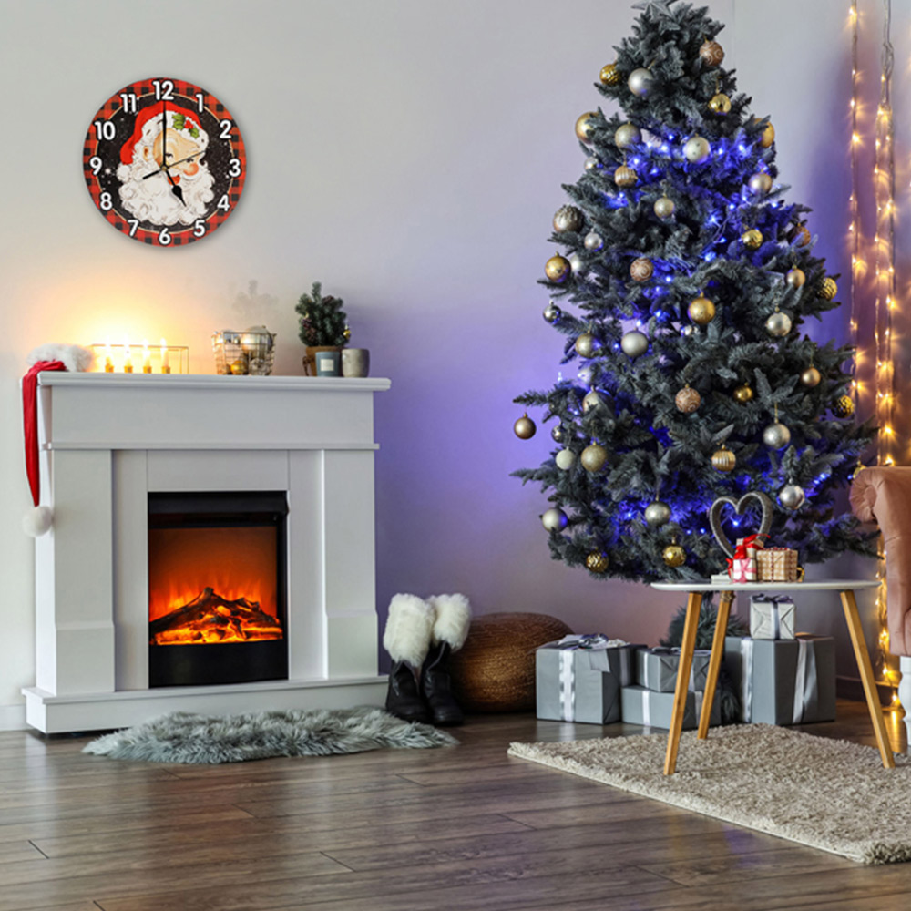 Xmas Haus Christmas Santa Round Wall Clock 23cm Image 3