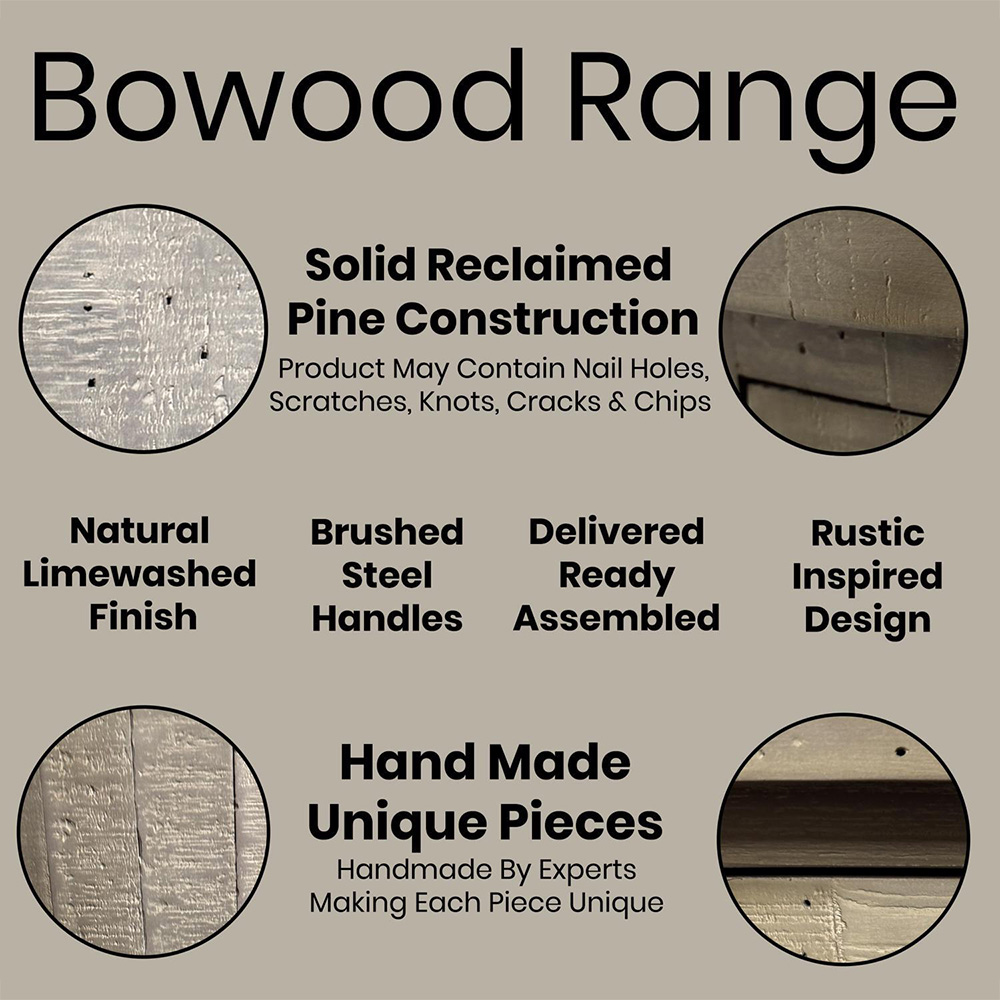 FWStyle Bowood 4 Door 2 Drawer Reclaimed Pine Sideboard Image 7