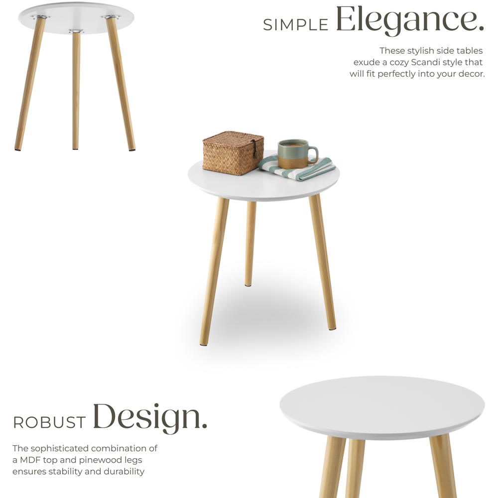 Tectake Skaland Set of 2 Brown Side Tables Image 3