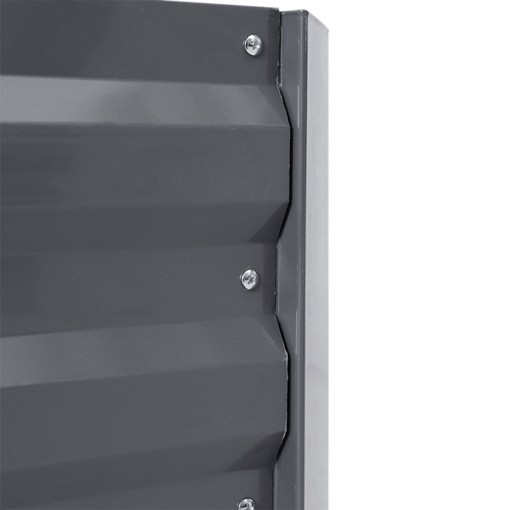 Living and Home 3.9 x 2.9ft Grey Rectangle Weather Resistant Steel Raised Garden Bed Image 6