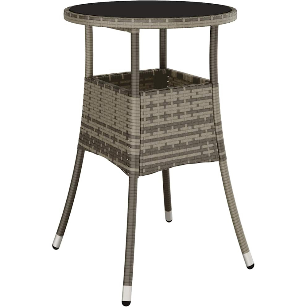 Walplus 2 Seater Grey Poly Rattan Tempered Glass Garden Coffee Table Image 2