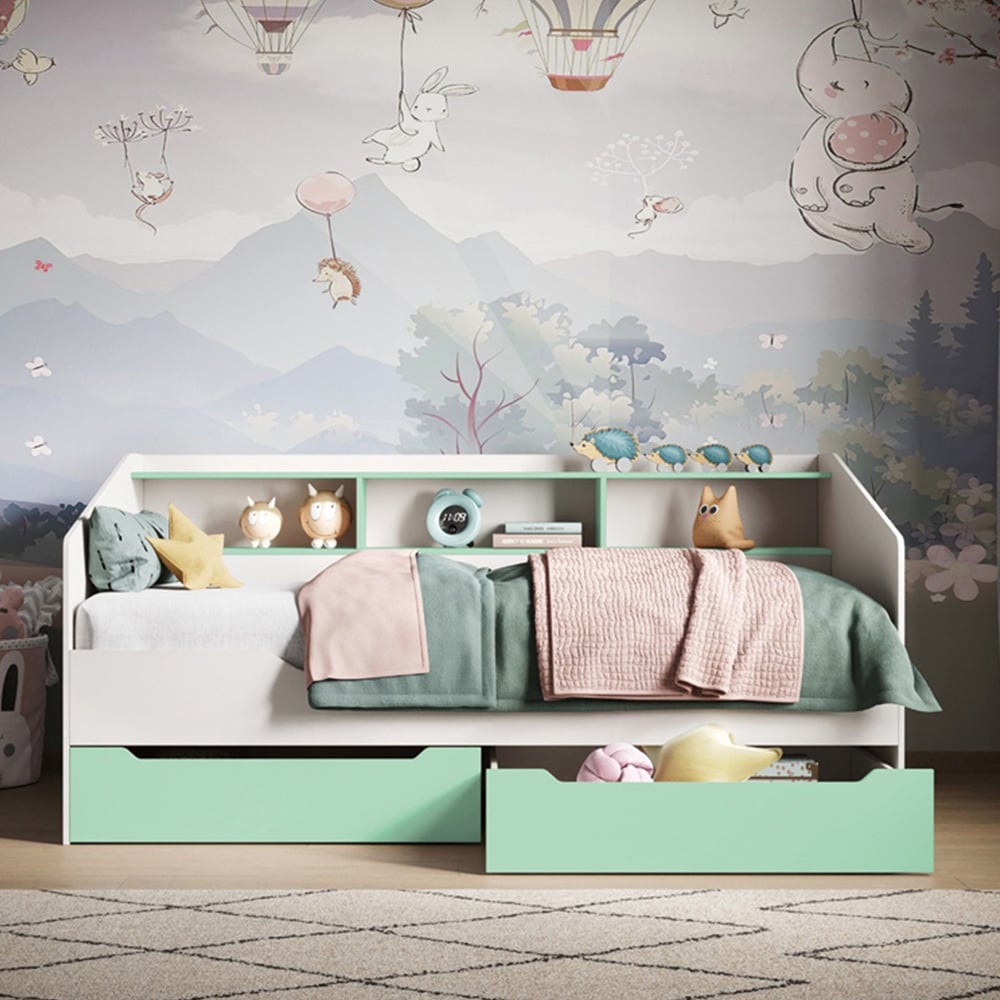 Flair Leni Single White and Mint Day Bed Image 4