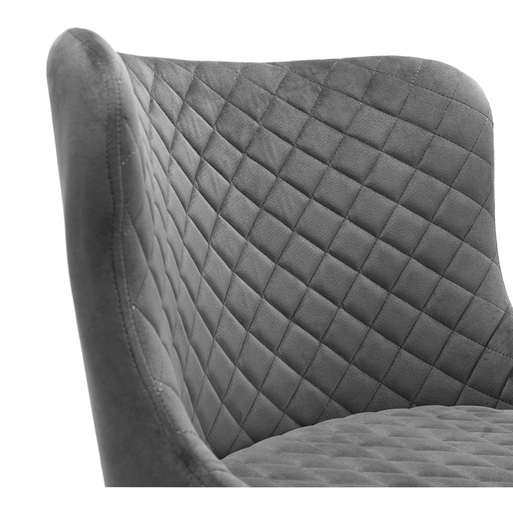 Julian Bowen Luxe Grey Velvet Bar Stool Image 4