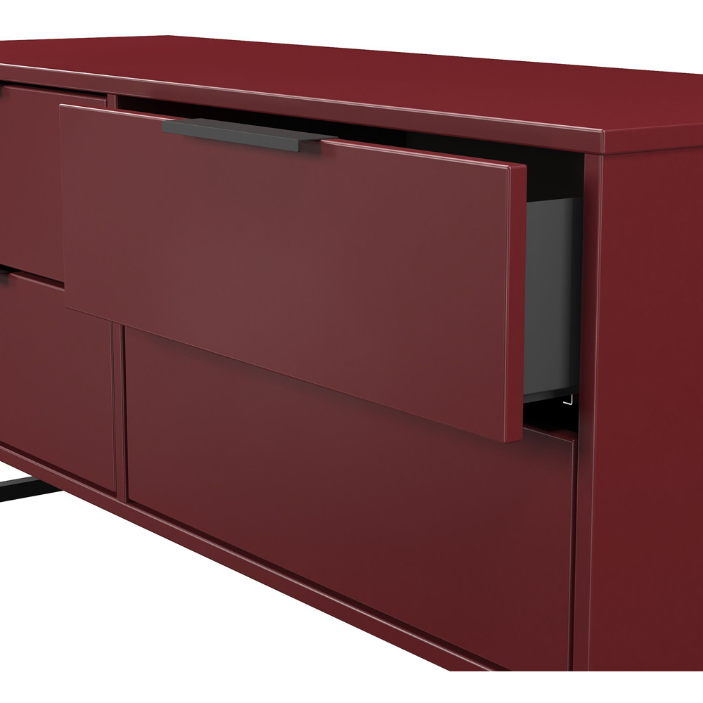 Crowndale Hong Kong 4 Drawer Red Matt Bed Box Ready Assembled Image 6