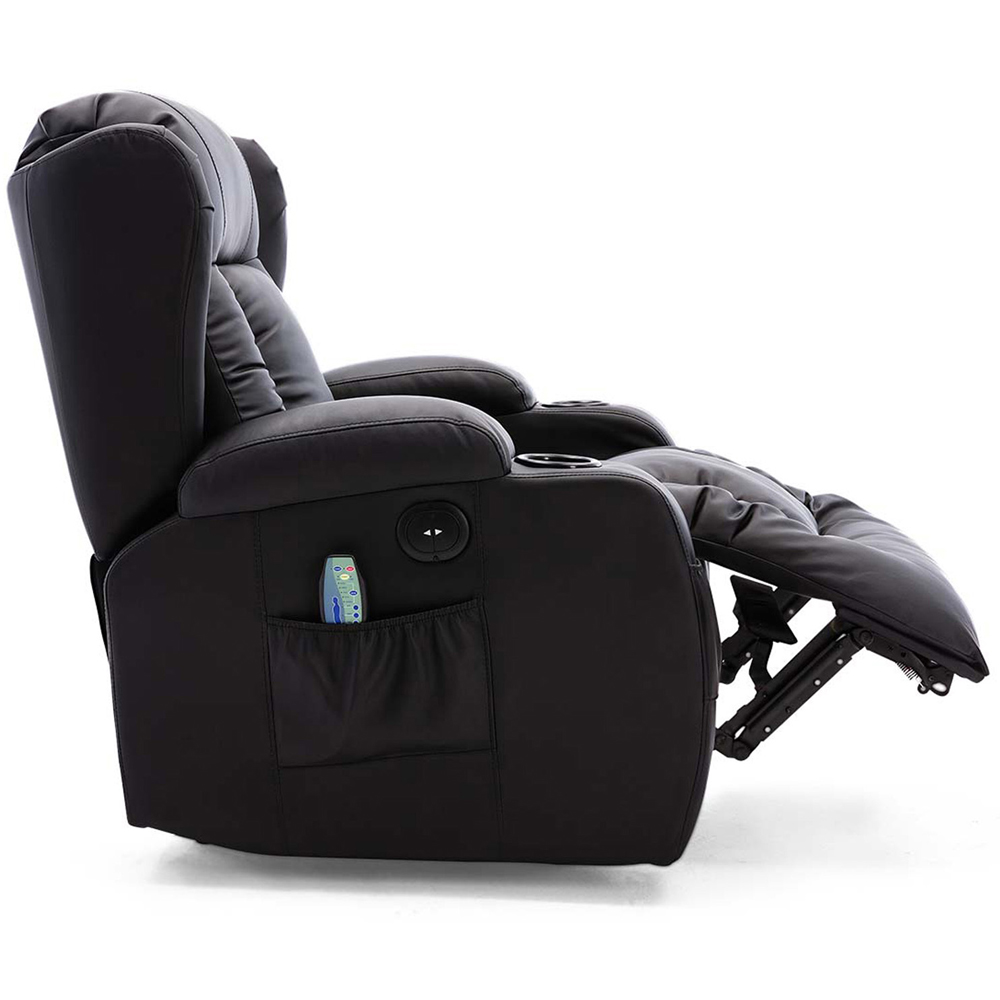 Furniture Online Caesar Black Bonded Leather Electric Recliner Chair Image 5