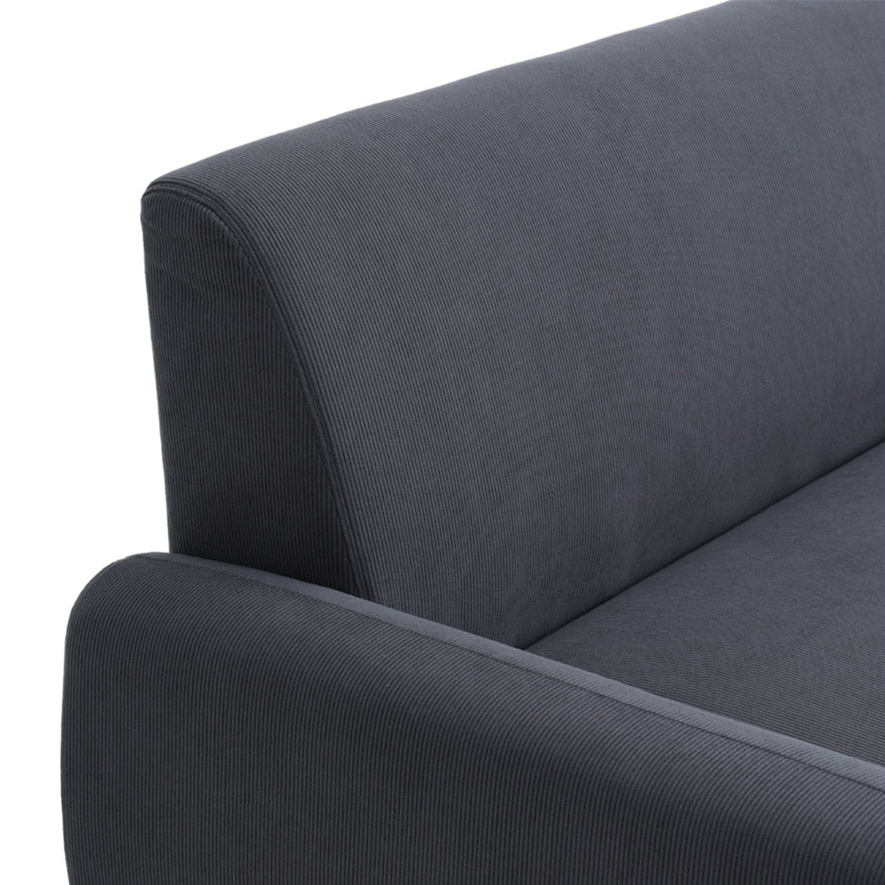 Living and Home 2 Seater Grey Corduroy Loveseat Sofa Image 5
