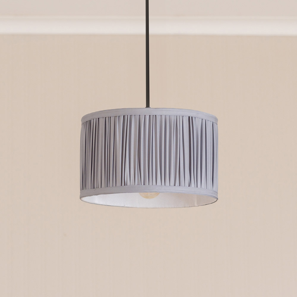 ValueLights Jess Powder Blue Ruched Pleated Small Drum Lamp Shade Image 3