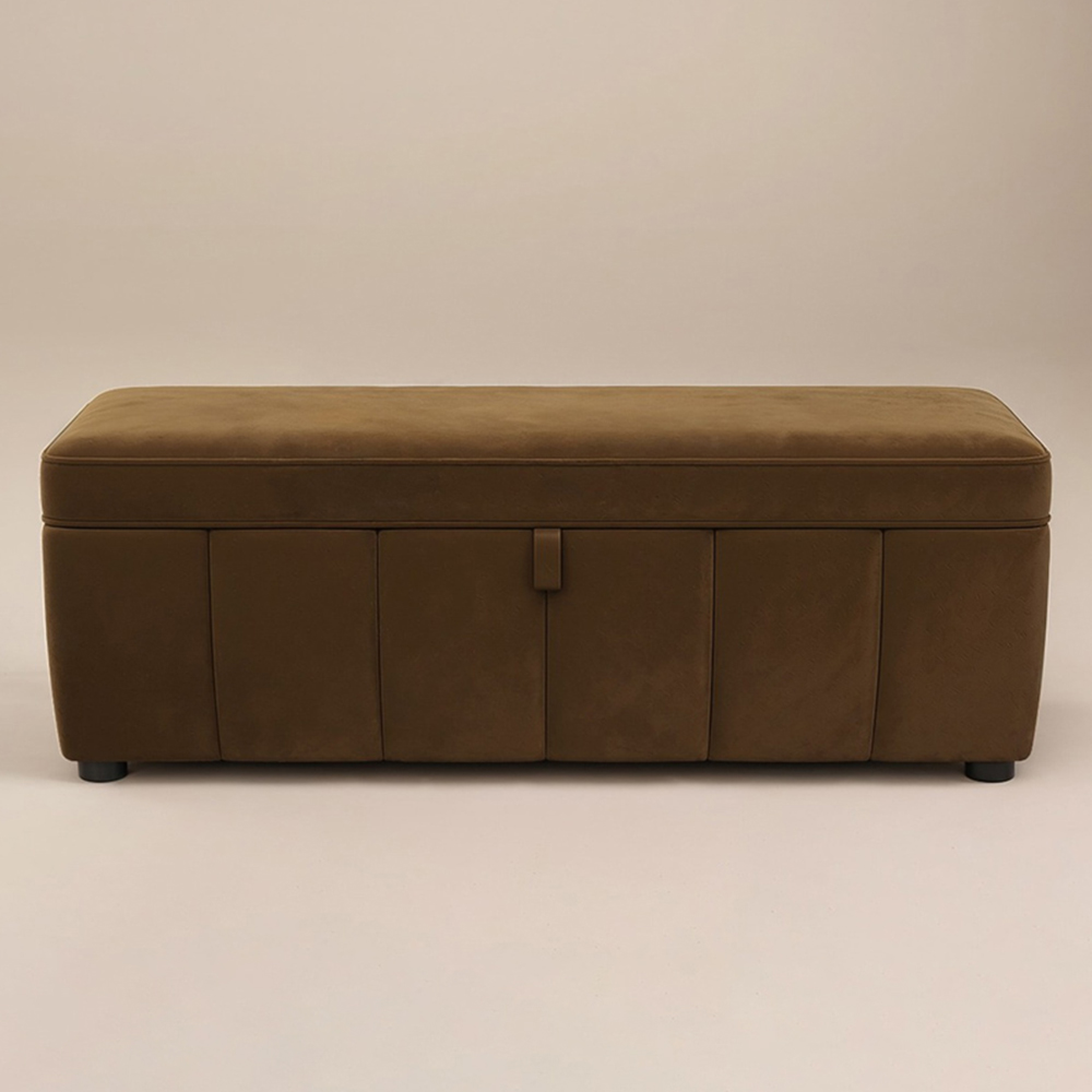 SOLACE+CO Emilie Brown Velvet Blanket Box Image 2
