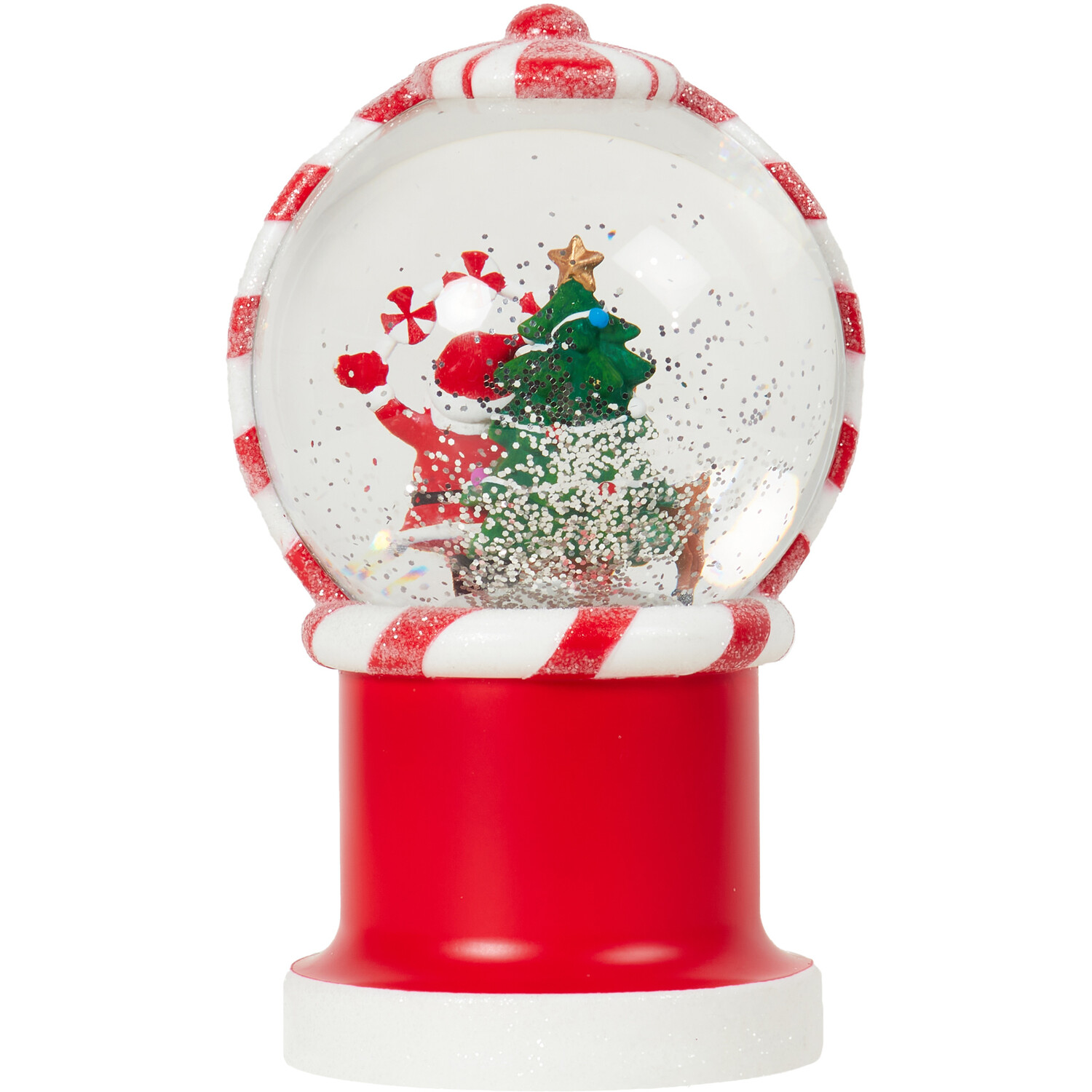 LED Novelty Santa Glitter Globe - Red Image 3