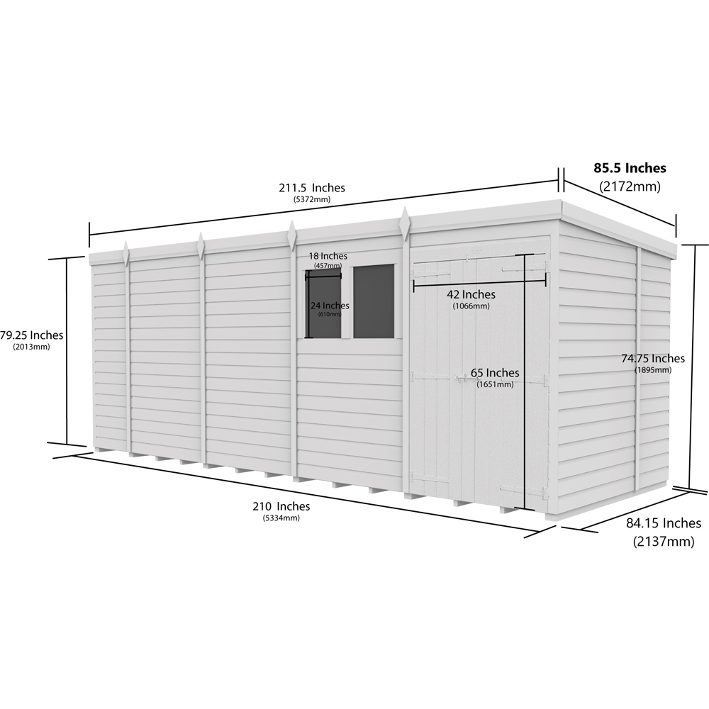 DIY Sheds 19 x 7ft Tongue and Groove Timber Pent Garden Shed Image 9