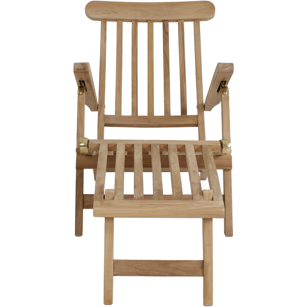 Charles Bentley Teak Steamer Sun Lounger Image 4