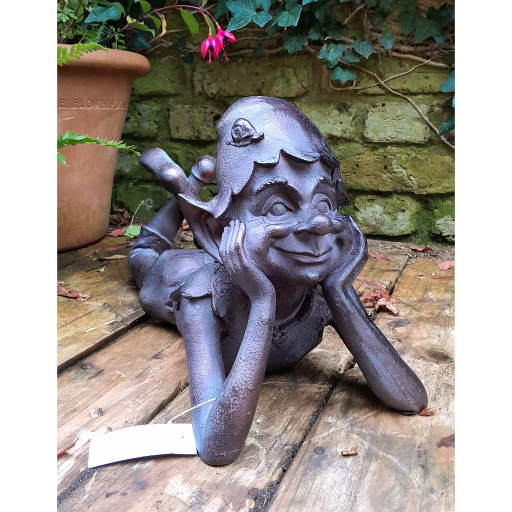 Inspirational Gifting Pixie Laying Polystone Resin Garden Ornament Image 2