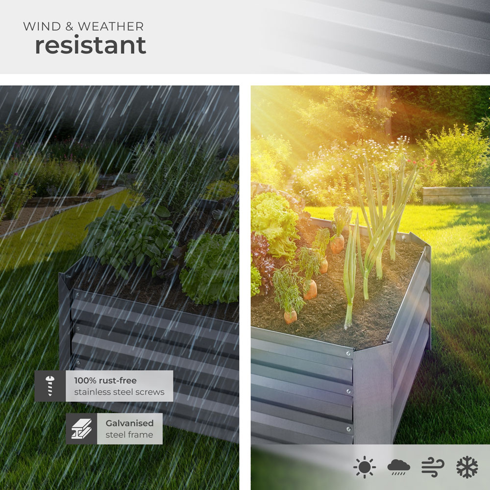 tectake Valeriana 60 x 80cm Galvanised Steel Raised Garden Bed Image 7