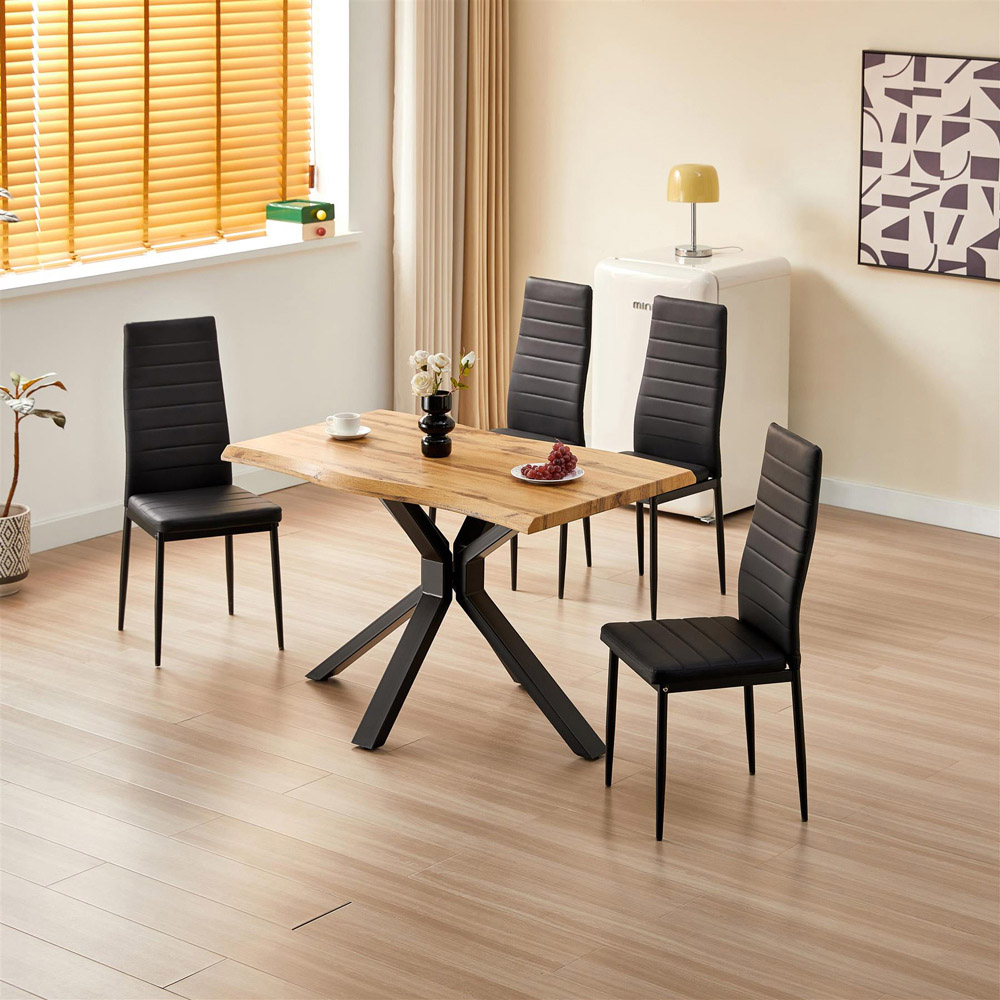 Kosy Koala 4 Seater Wooden Dining Set Black Image 4