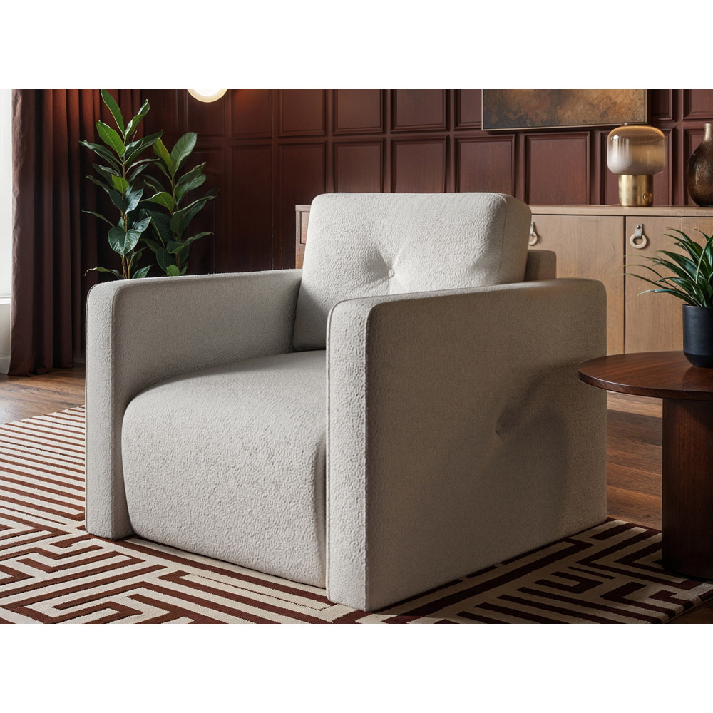 Solace+Co Wilfie Beige Chenille Armchair Image 6