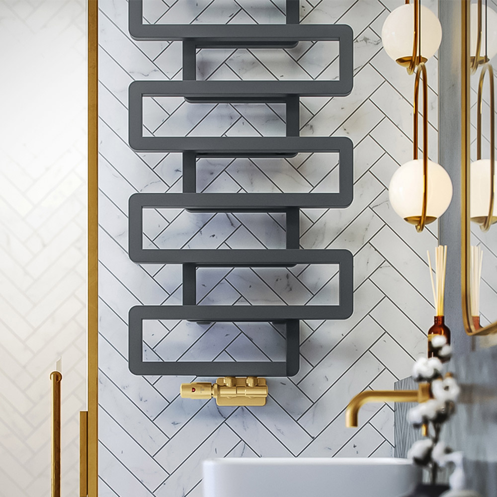 Terma Bookie 2110 BTU Strom Sky Grey Electric Heated Towel Rail 1155 x 500mm Image 6