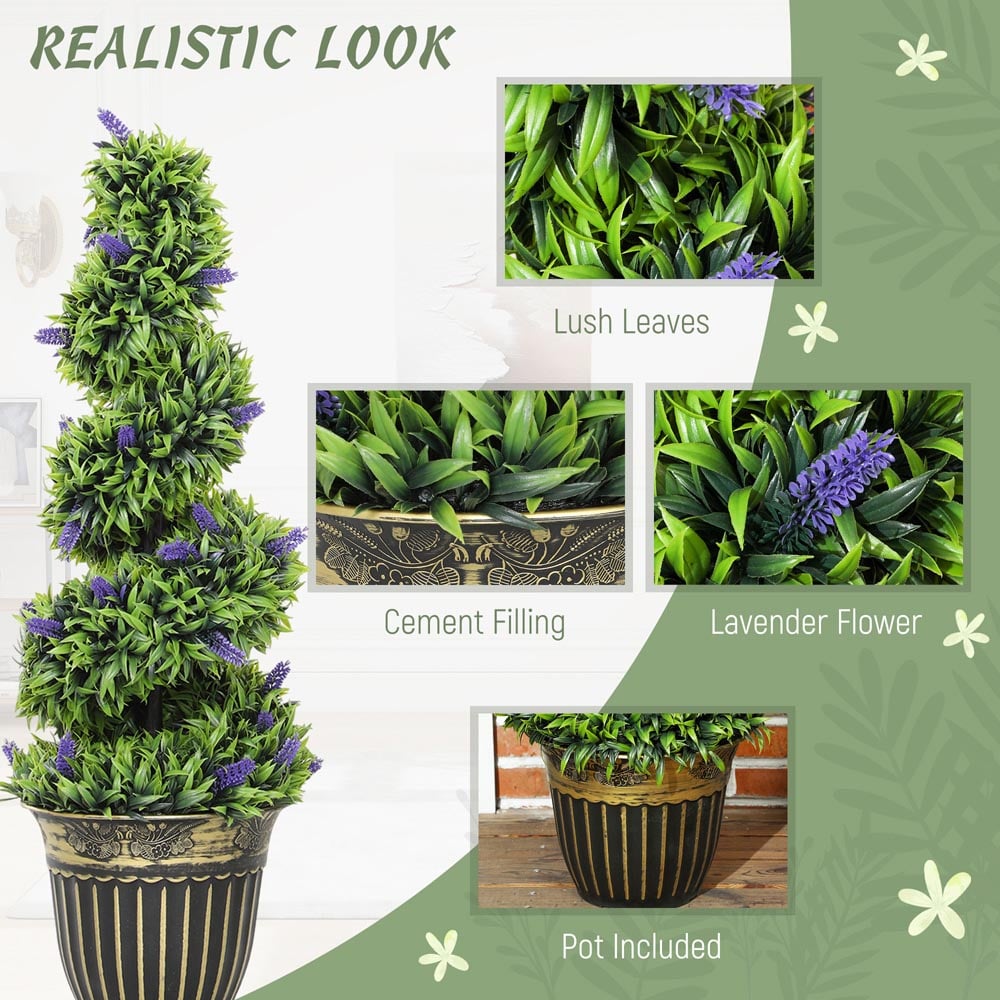 Portland Lavender Decorative Artificial Plant in Pot 90cm 2 Pack Image 7
