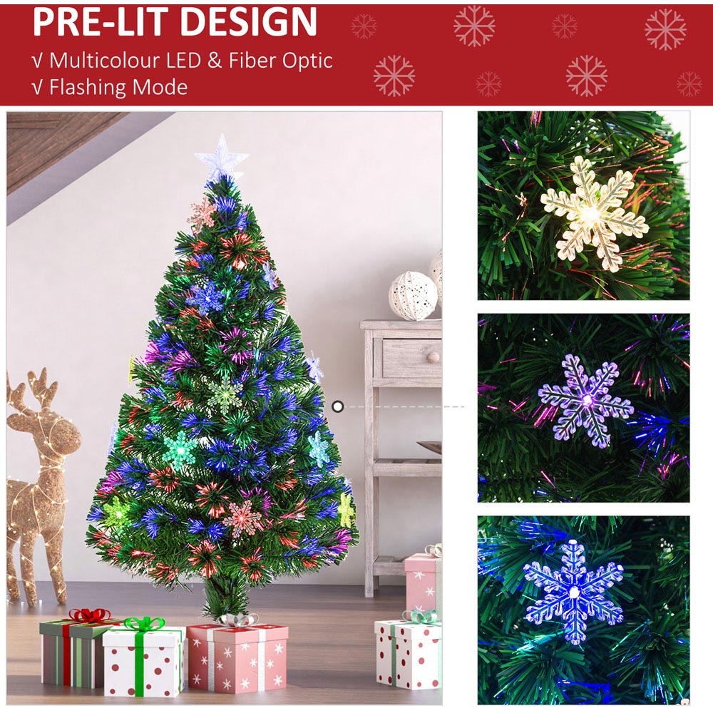 Everglow Snowflakes Lights Green Artificial Christmas Tree 4ft Image 4