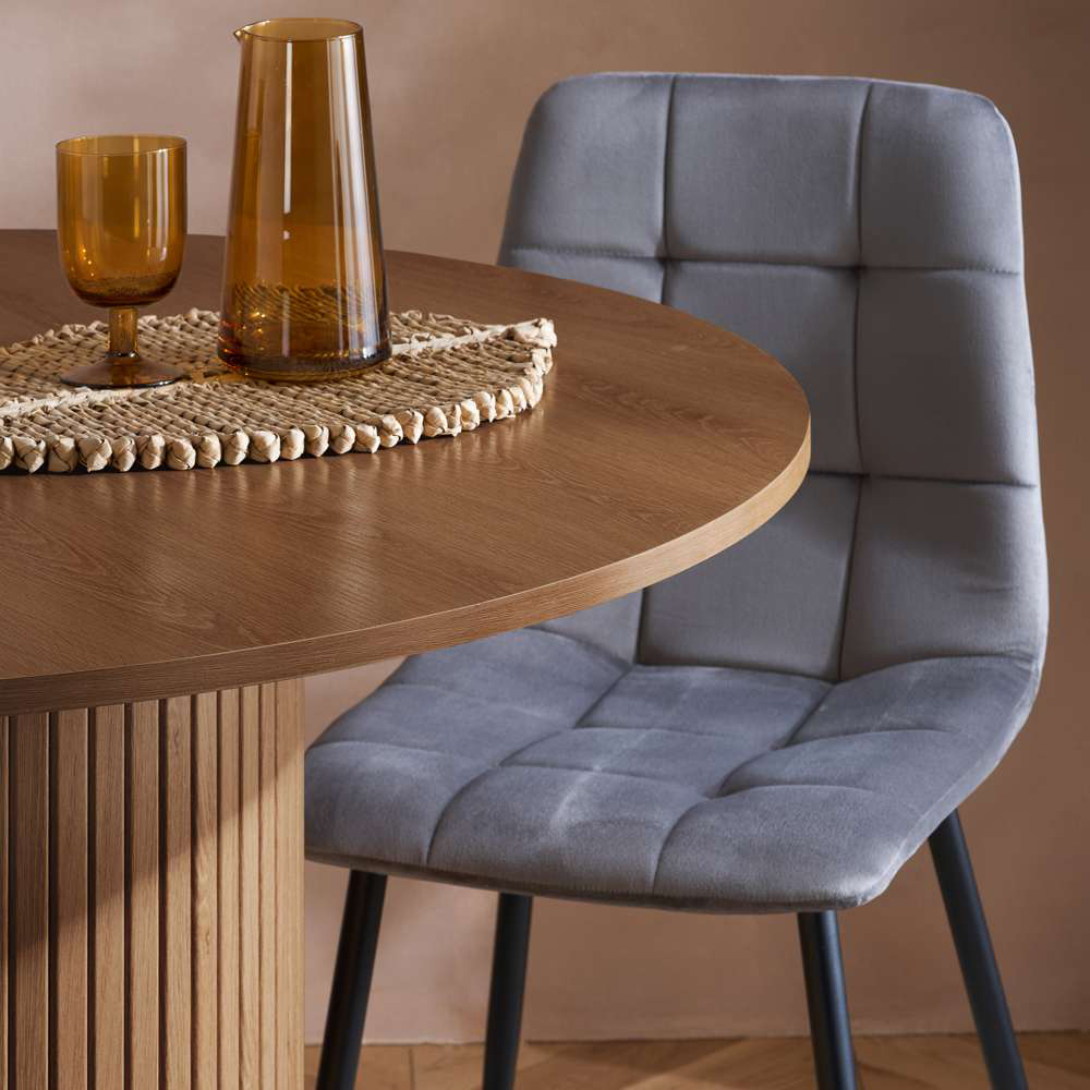 Birlea Axel 4 Seater Round Fluted Dining Table Walnut Image 6