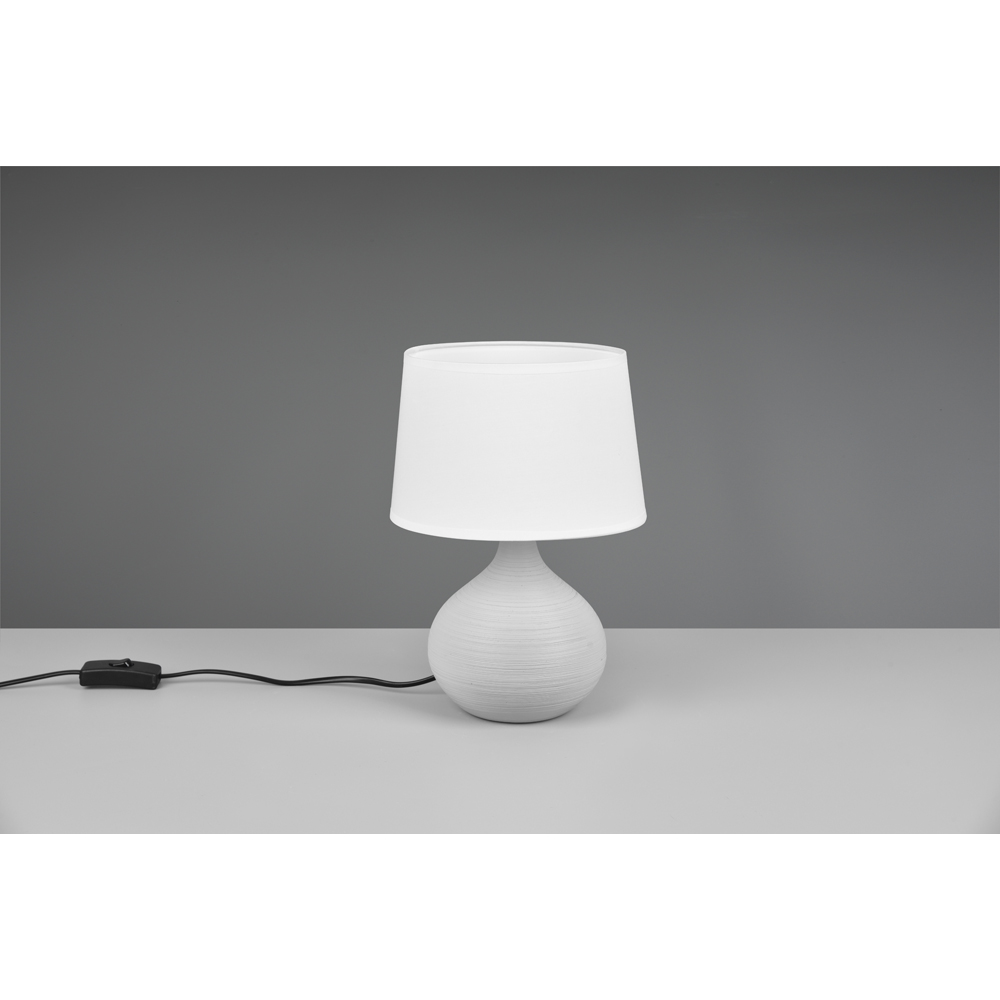 TRIO Martin Cappuccino Ceramic Table Lamp with White Shade Image 2