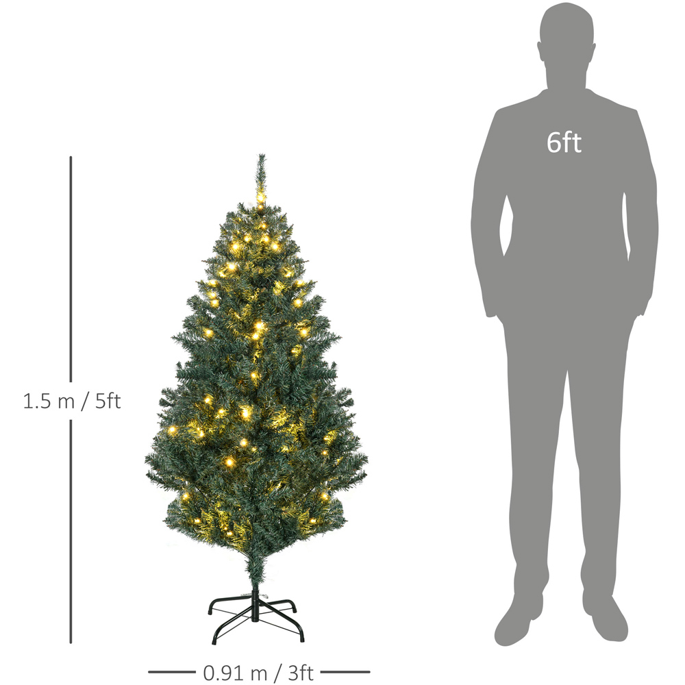 Everglow Warm White LED Pre-Lit Artificial Christmas Trees with Decoration Banner Tag 5ft Image 7