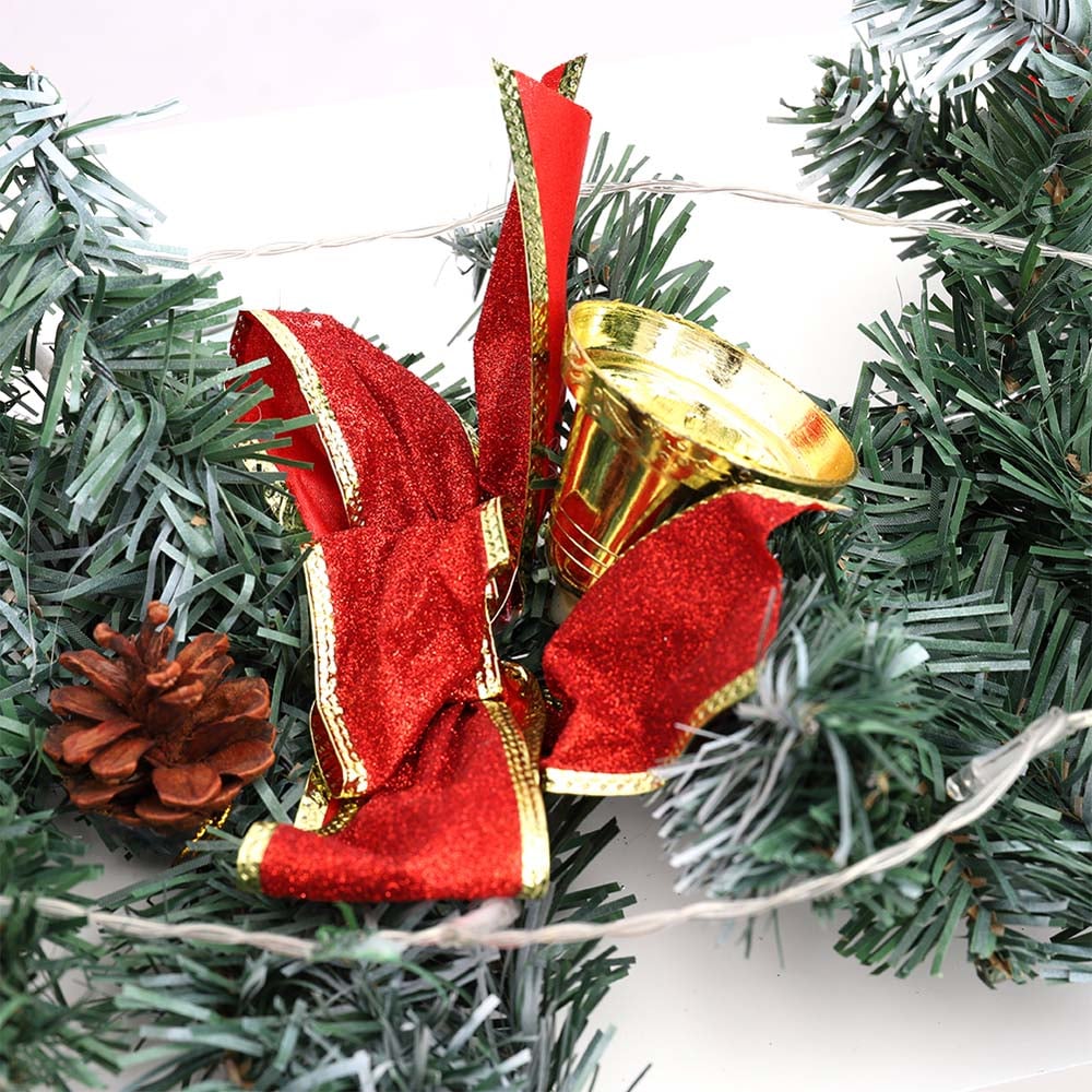 Living and Home Pre-Lit Christmas Garland with Gold Bell 230cm Image 4