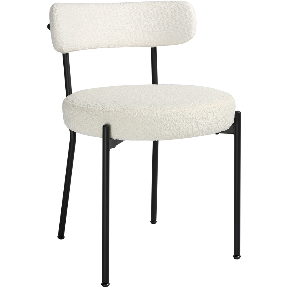 Lulu Set of 2 Cream Boucle Dining Chair Image 5
