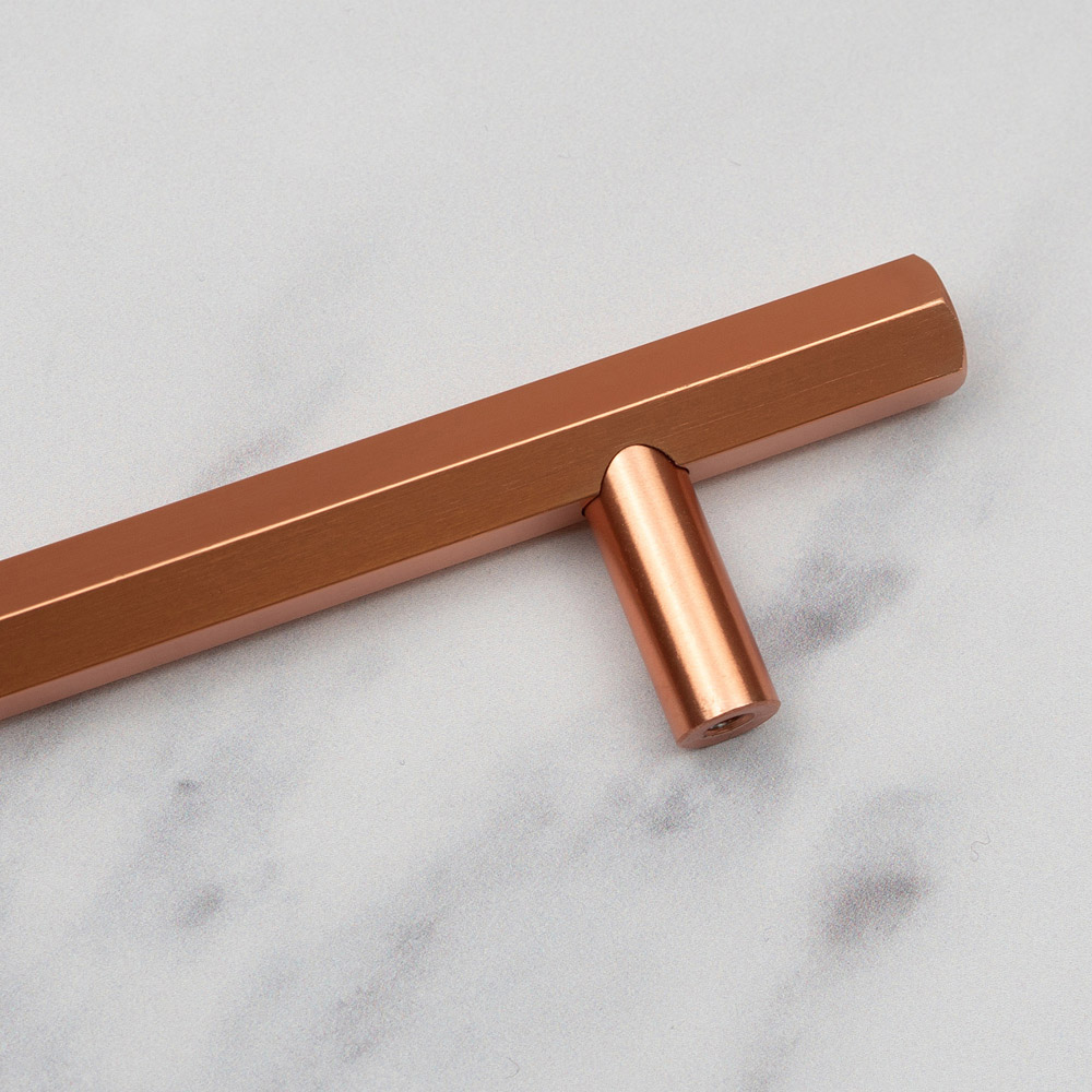 Handle & Home Rose Gold Hexagon T-Bar Handle 160mm Image 5