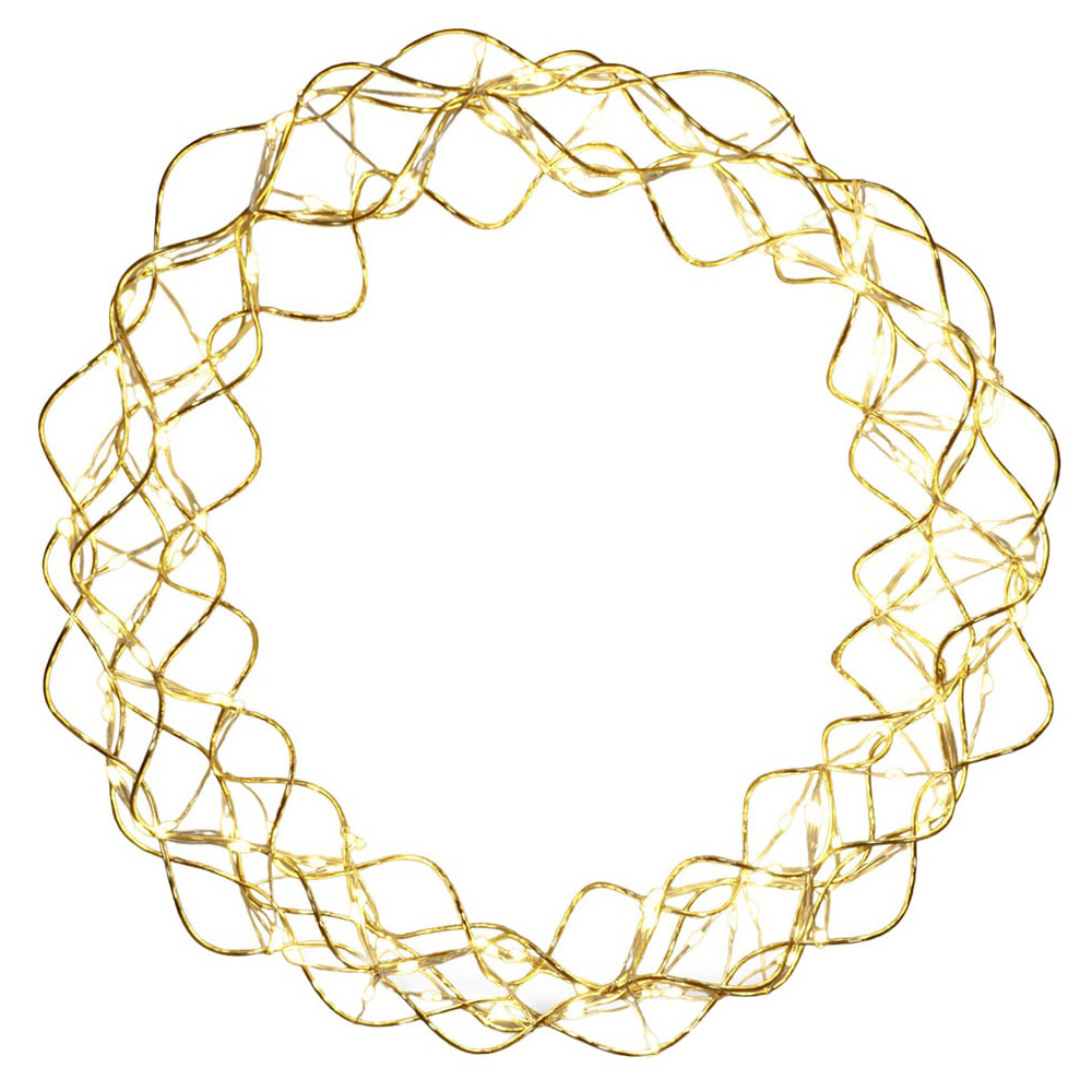 St Helens Outdoor Festive LED Light Up Copper Wreath 31cm Image 2