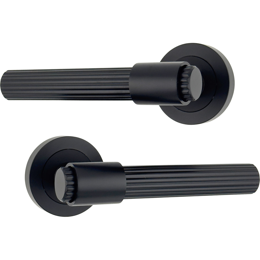 AXS Hardware Nevada Black Latch Door Handles on Rose 4 Pack Image 3