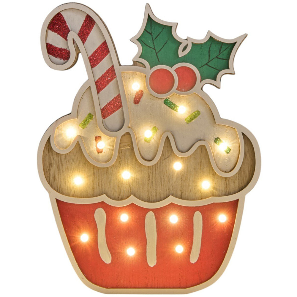 LED Candy Cane Cupcake Decoration Multicolour Image 3