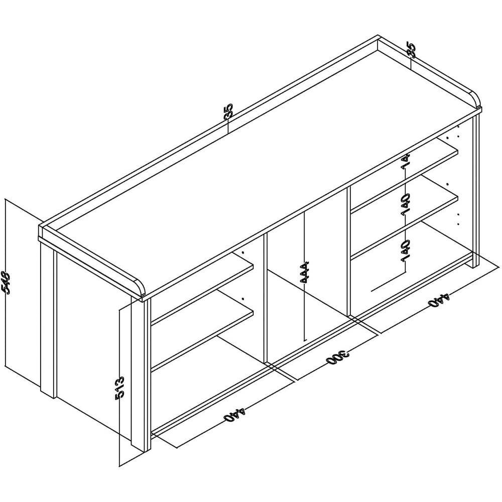 GFW Lancaster 2 Door Cream and Oak Shoe Bench Image 9