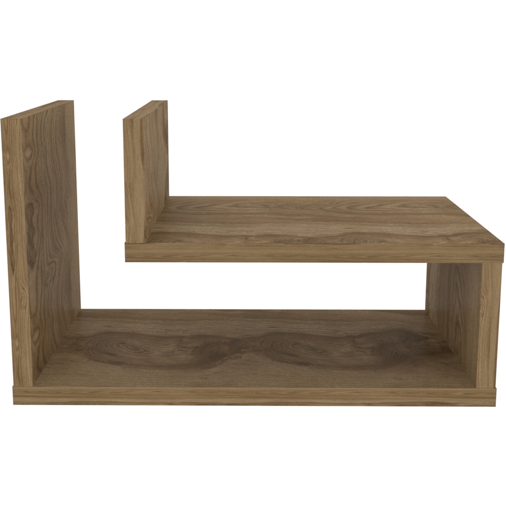 Decorotika Lara 2 Shelf Oud L Shaped Floating Bedside Table Image 4