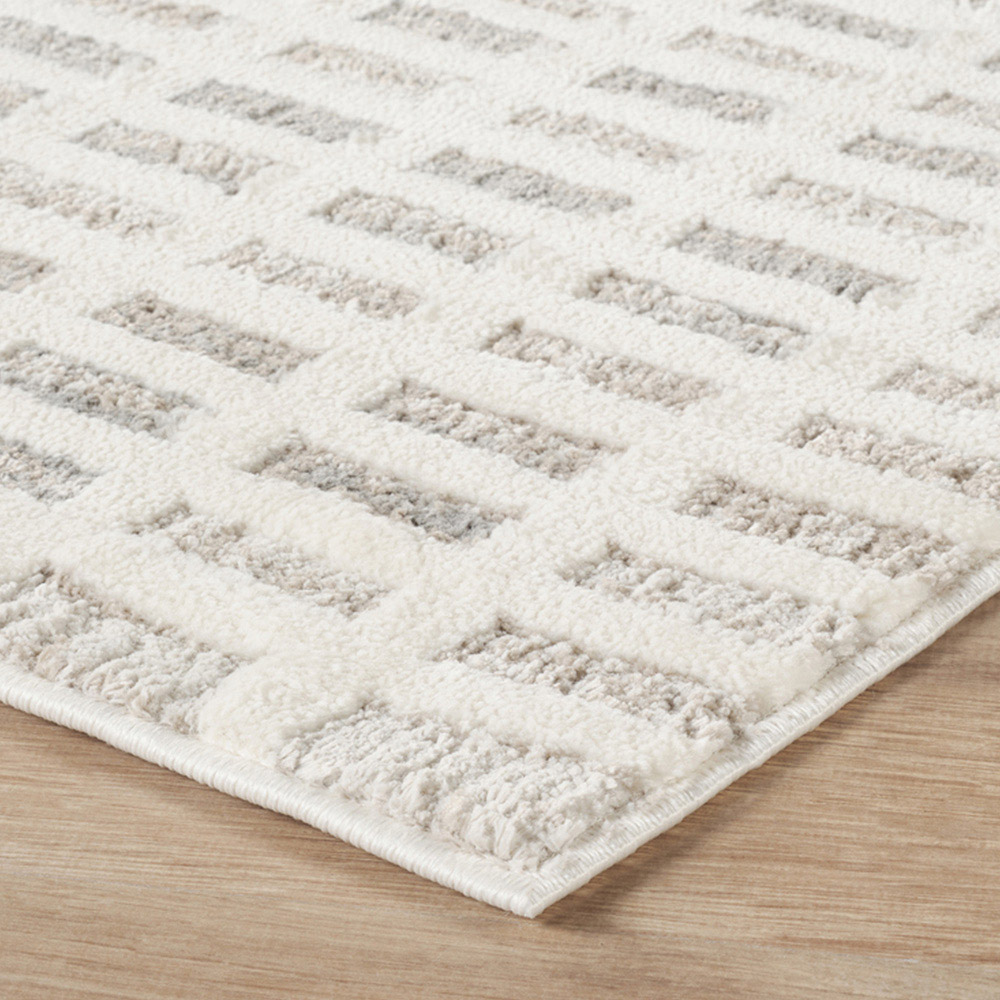 Desire Rugs Mabel Stone Grid Design Rug 120 x 170cm | Homebase