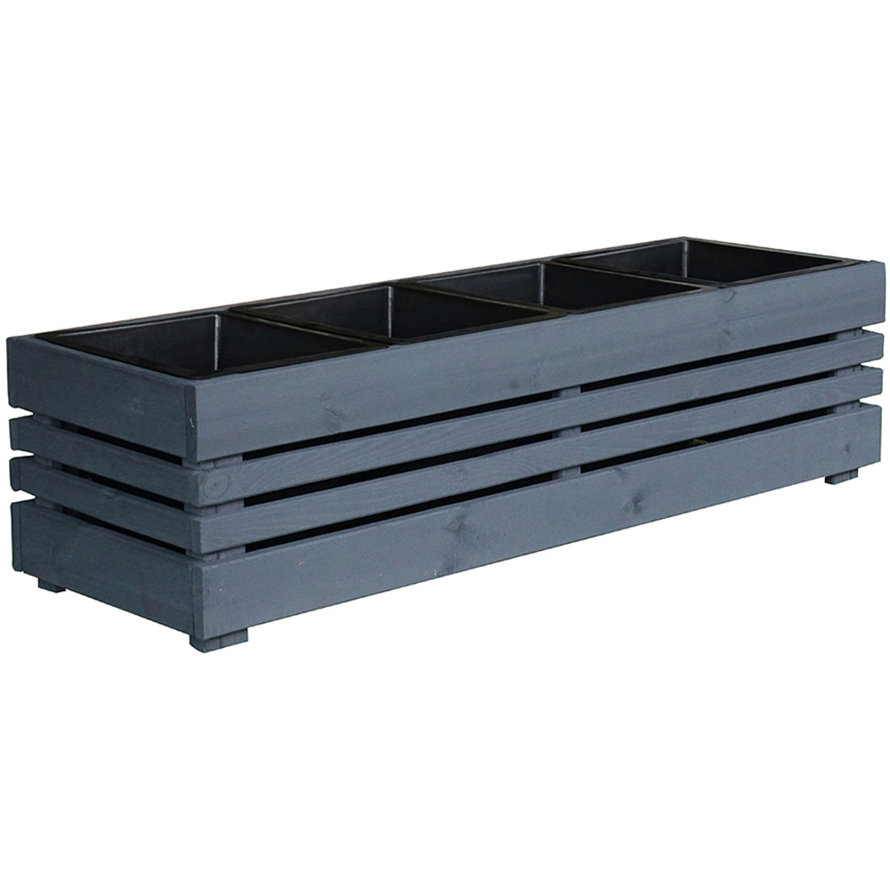 Homebase Rectangular Slabs Cerland Geteborg Grey Wooden Rectangular Planter 120cm | Homebase
