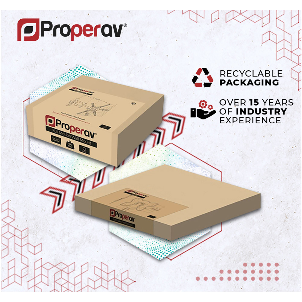 ProperAV White 23 to 55 Inch Heavy Duty Swing Arm Tilt and Swivel TV Bracket Image 6