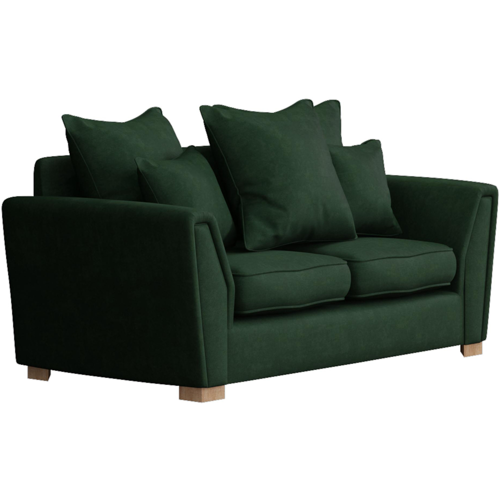 Wendleberry 2 Seater Forest Green Plush Velvet Scatter Back Sofa Image 3
