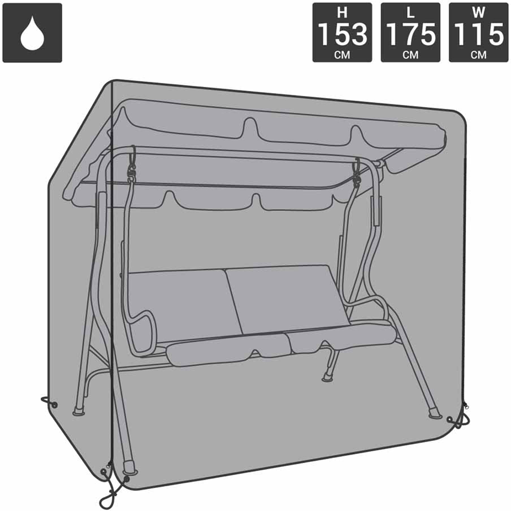 Charles Bentley Black 2 Seater Garden Swing Seat Cover Image 3