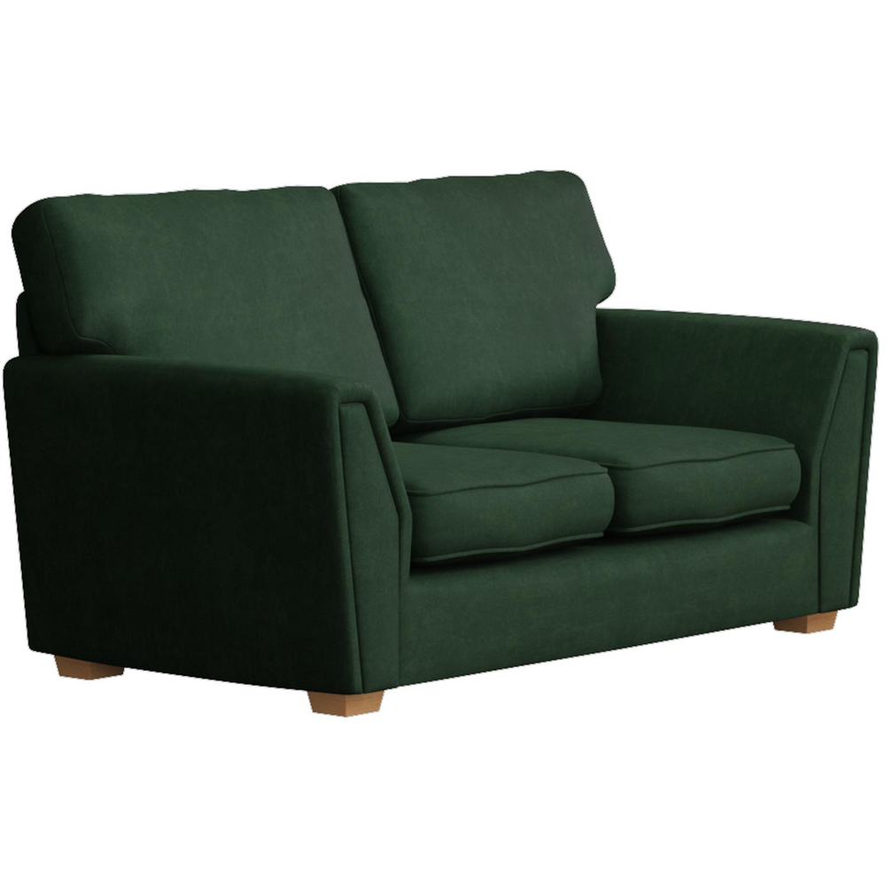 Wendleberry 5 Seater Forest Green Plush Velvet Fixed Back Sofa Set Image 2
