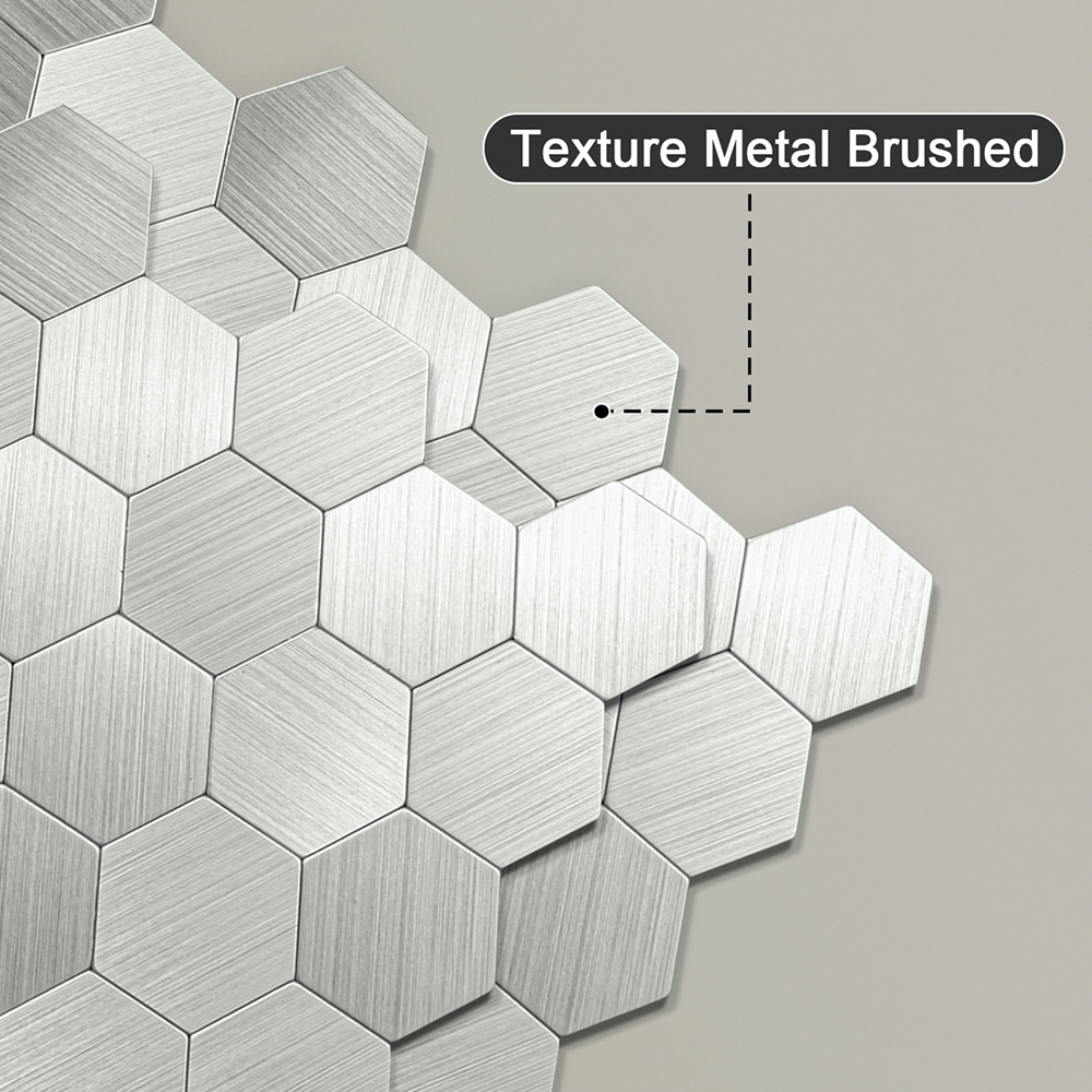 Britwall Large Hexastyle Aluminium Peel and Stick Wall Tile 290 x 288mm Image 7