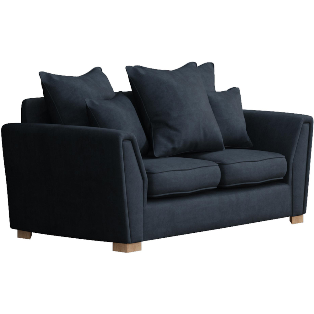 Wendleberry 2 Seater Royal Blue Plush Velvet Scatter Back Sofa Image 3