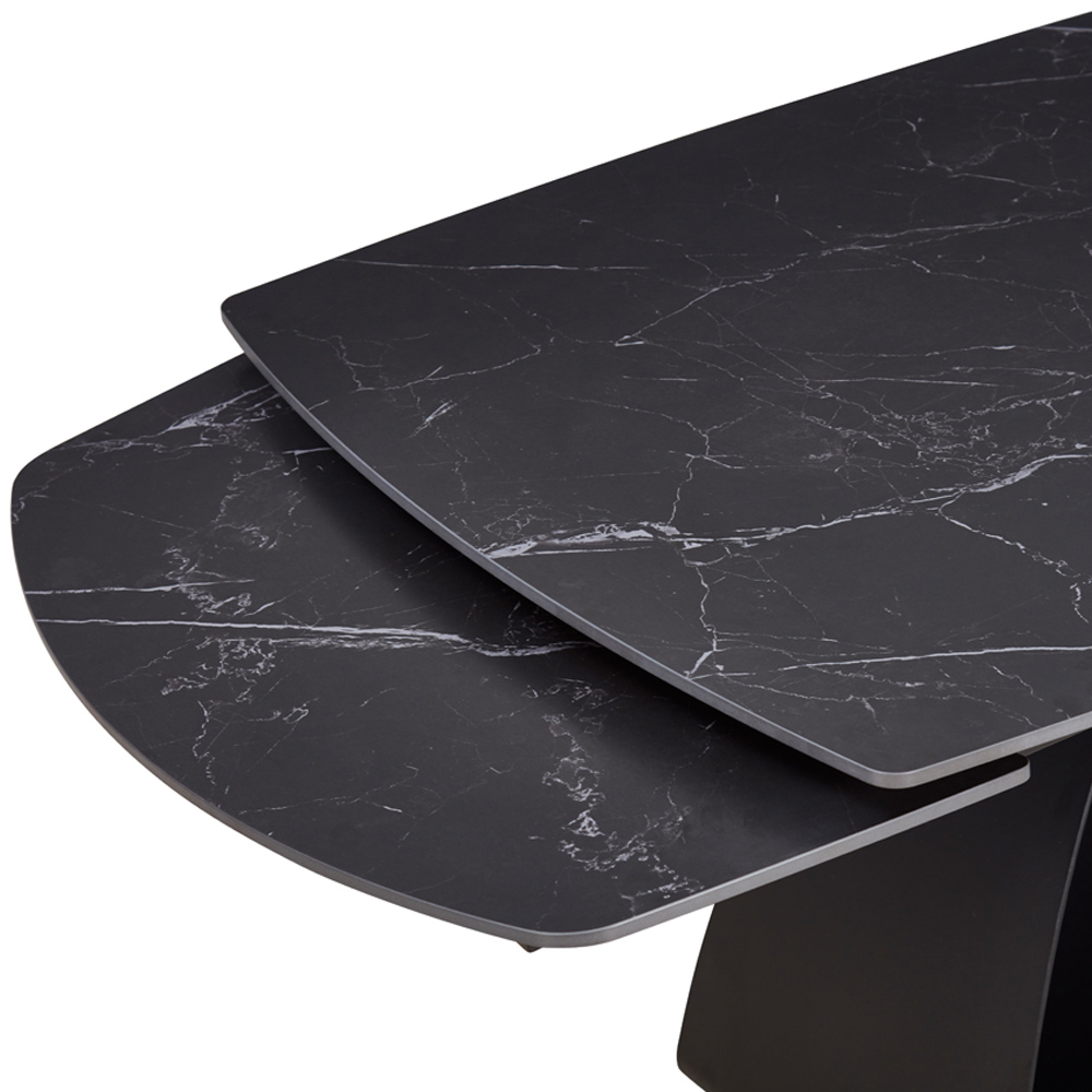 DS Living Maelis 6 Seater Dining Table Black and Grey Intertwined Stone Image 3