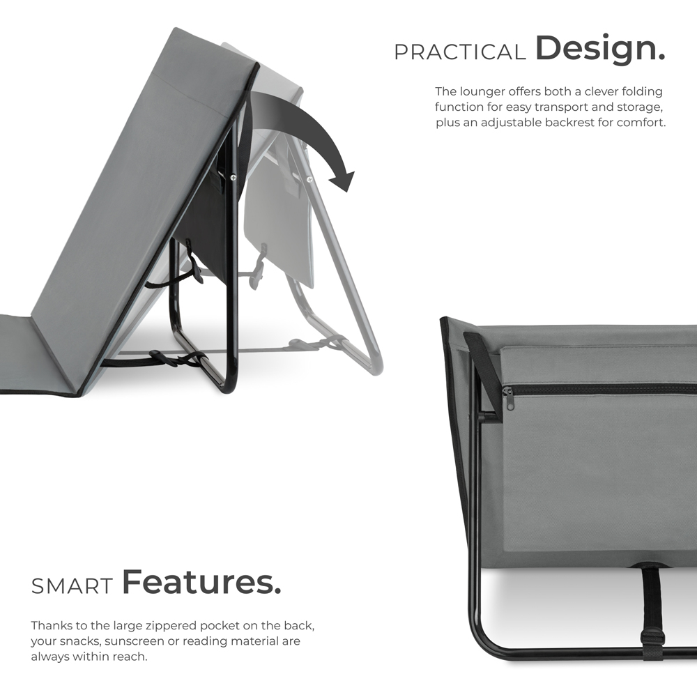 tectake Mina 2 Piece Grey and Blue Sun Lounger Set Image 8