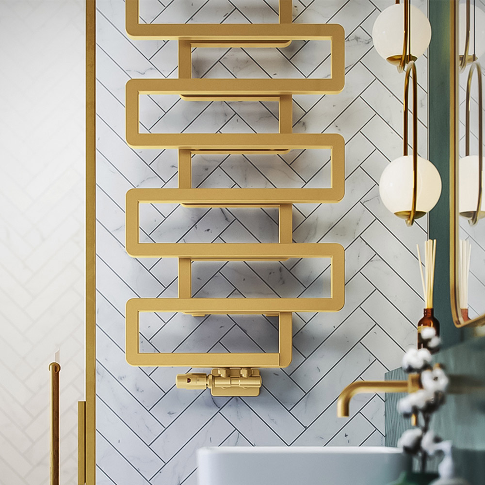 Terma Bookie 2110 BTU Brass Electric Heated Towel Rail 1155 x 500mm Image 8