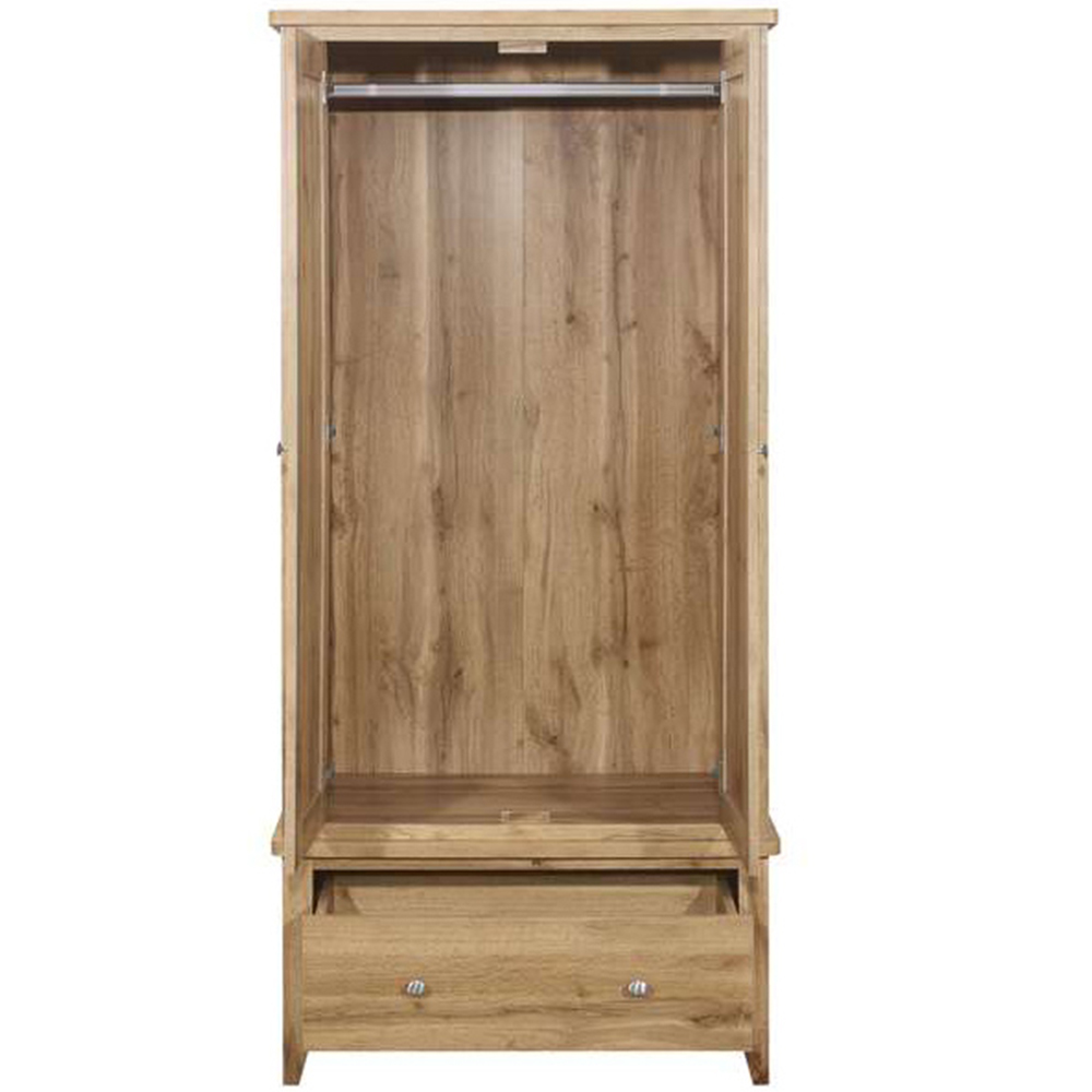 Hampstead 2 Door Single Drawer Wooden Wardrobe Image 4