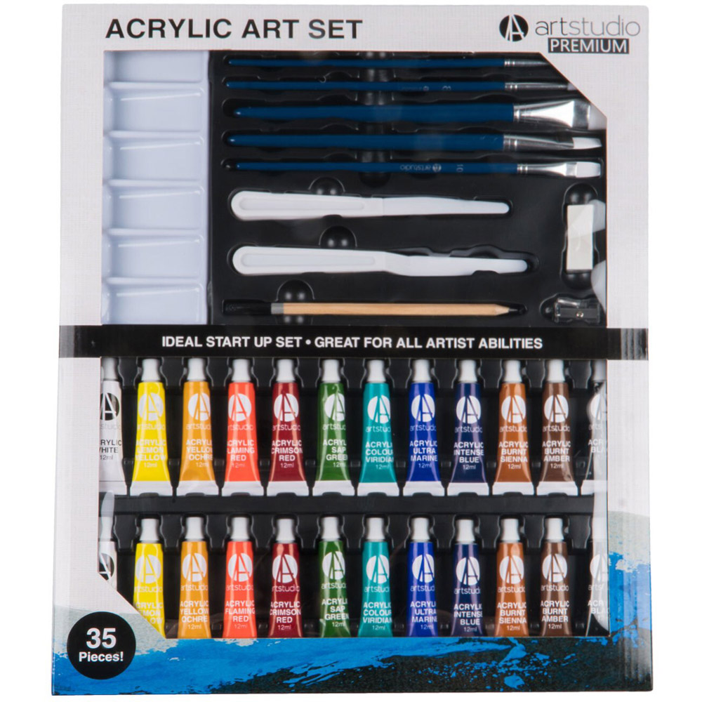 Art Studio Premium Acrylic Art Set 35 Pieces Image