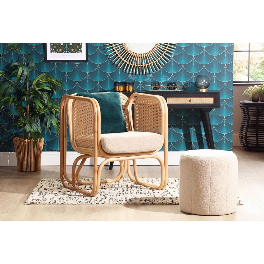 Desser Iconic Natural Latte Fabric Rattan Chair Image 5